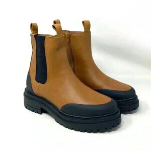 American Eagle AE Brown AND Black Vegan Leather Chelsea Boot Women Size 6  NWOT